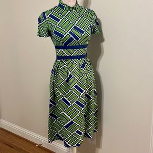 Amazing vintage green and blue dress and jacket